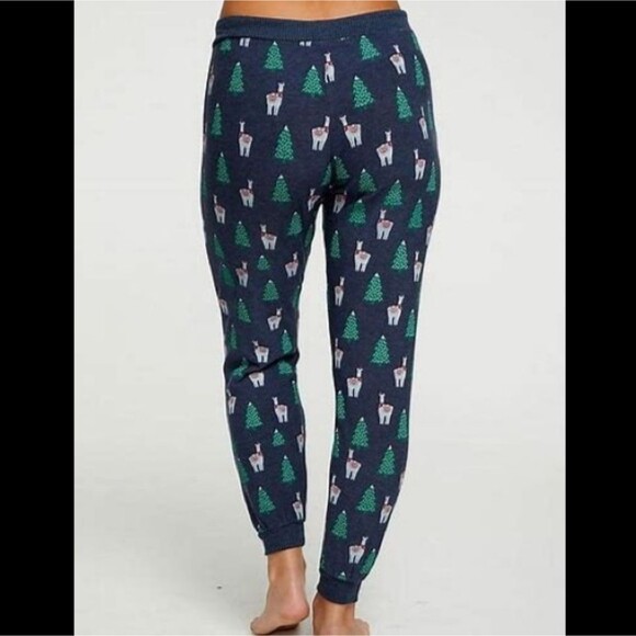 NWT Navy Chaser Christmas Tree Llama Joggers - Picture 3 of 12
